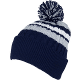 BWH Quality Cable Knit Cuffed Winter Hat W-Large Pom Pom